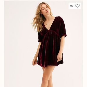 Free People 2019 Velvet Dress in Pomegranate Wine
